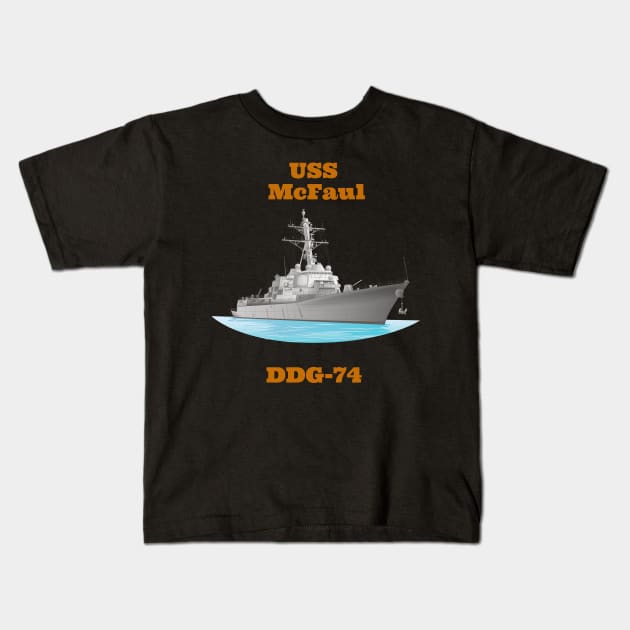 Mc Faul DDG-74 Destroyer Ship Kids T-Shirt by woormle